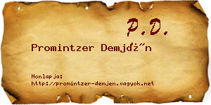 Promintzer Demjén névjegykártya